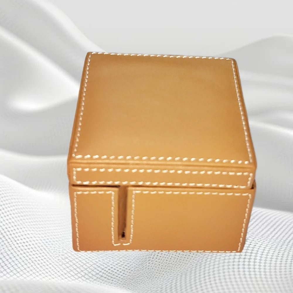 Levenger ~ Postage Stamp Genuine Leather Box  Holder/Dispenser. Last One!!!